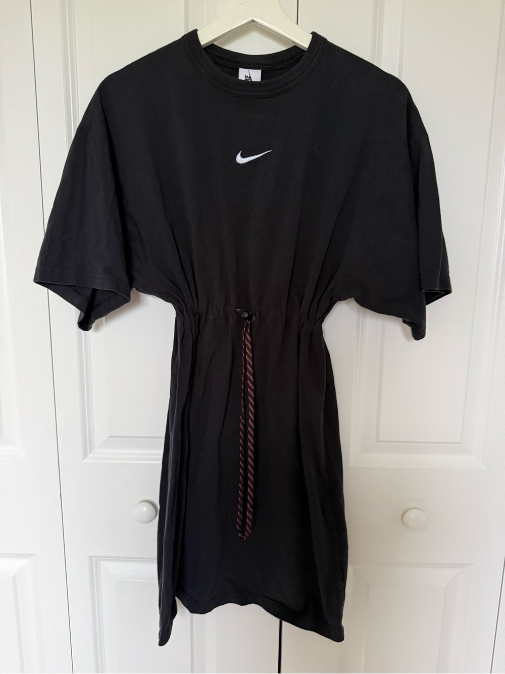 Nike Tshirt Dress Drawstring Closure Size XXS Oversized Dolman Sleeves Athletic